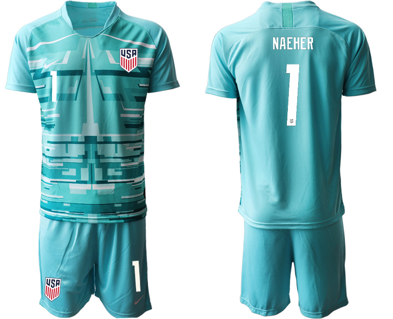 Men 2020-2021 Season National team United States goalkeeper blue #1 Soccer Jersey